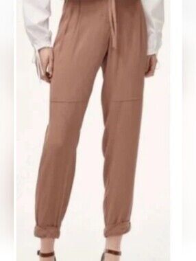 Aritzia Wilfred Marais Paper Bag Tie Waist Pink Ankle Pants Size 2
